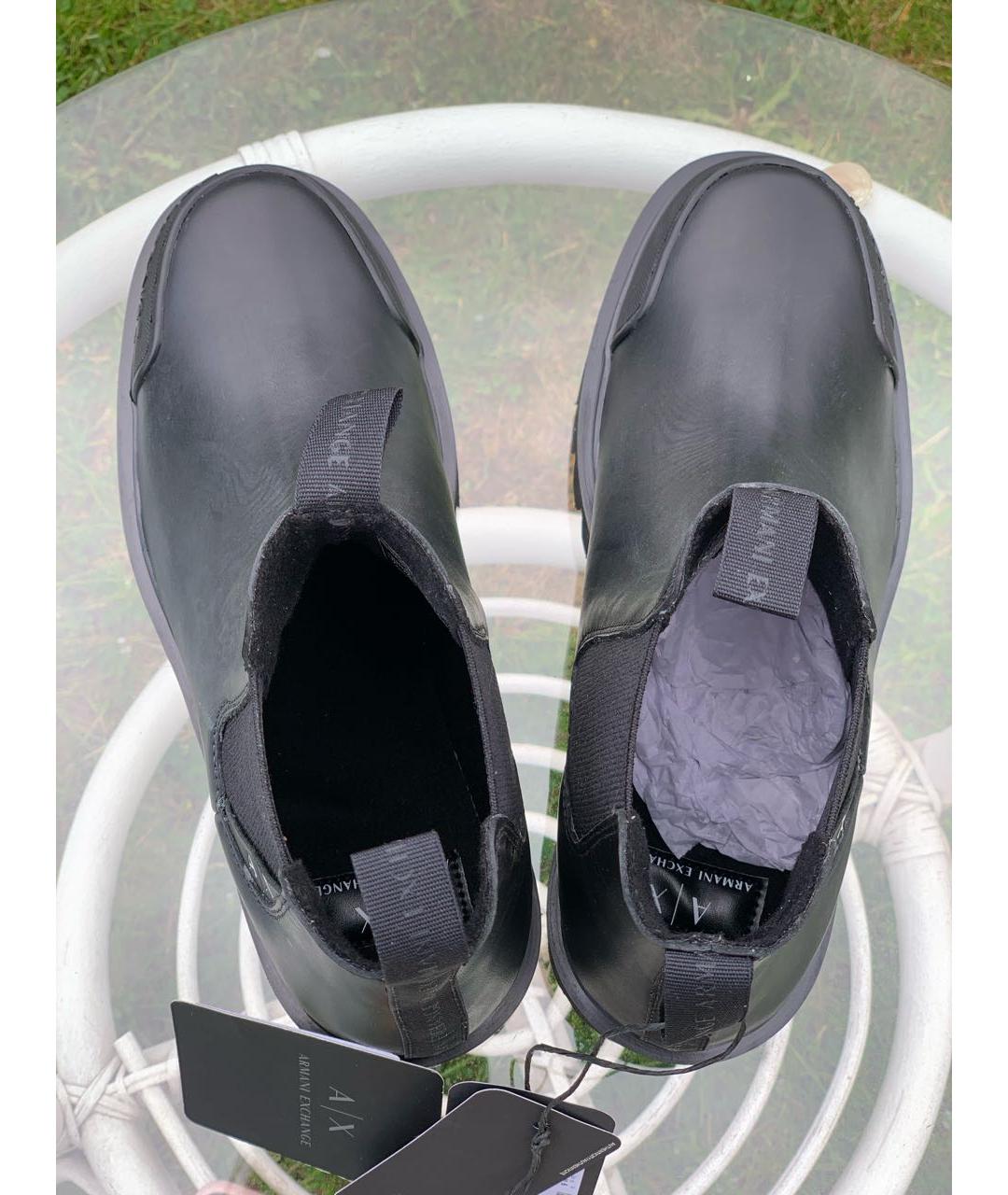 ARMANI EXCHANGE Черные кожаные ботинки, фото 5