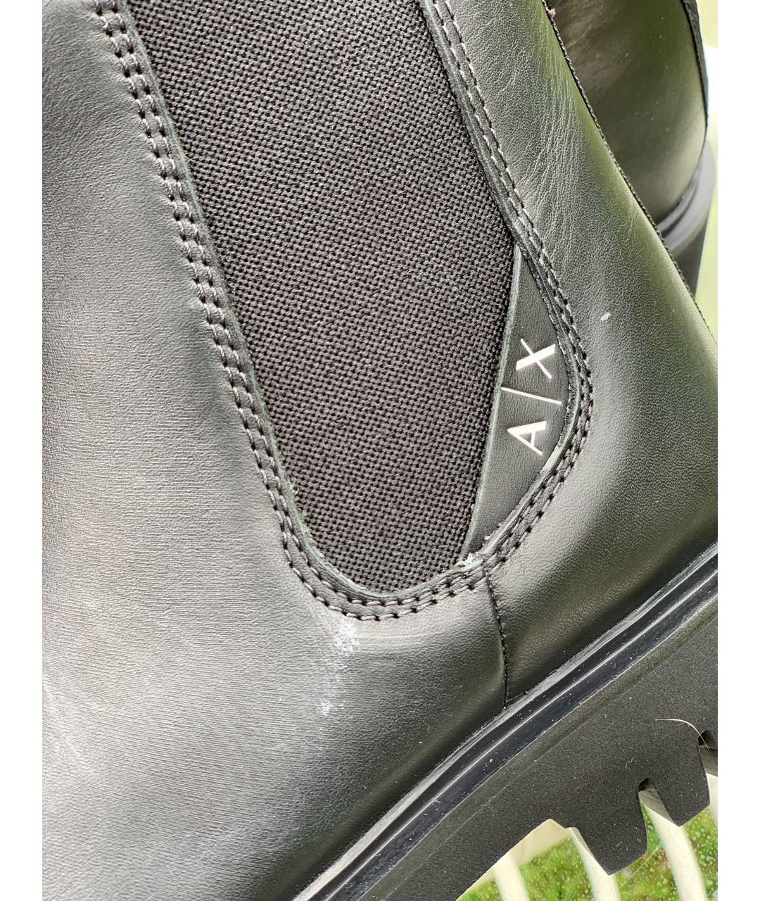 ARMANI EXCHANGE Черные кожаные ботинки, фото 7