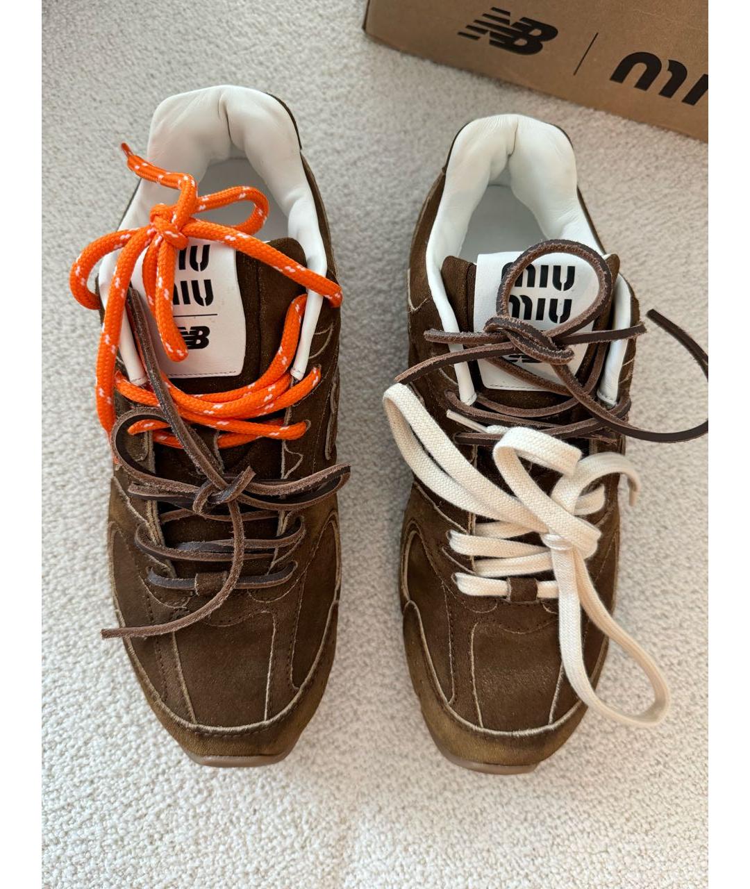NEW BALANCE Коричневые замшевые кроссовки, фото 3