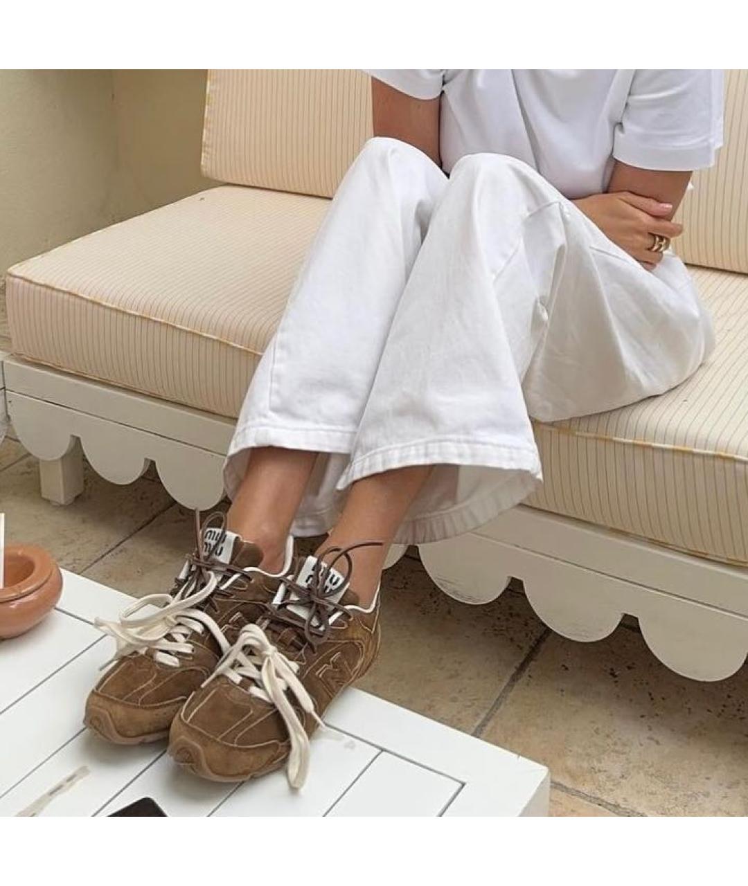 NEW BALANCE Коричневые замшевые кроссовки, фото 8