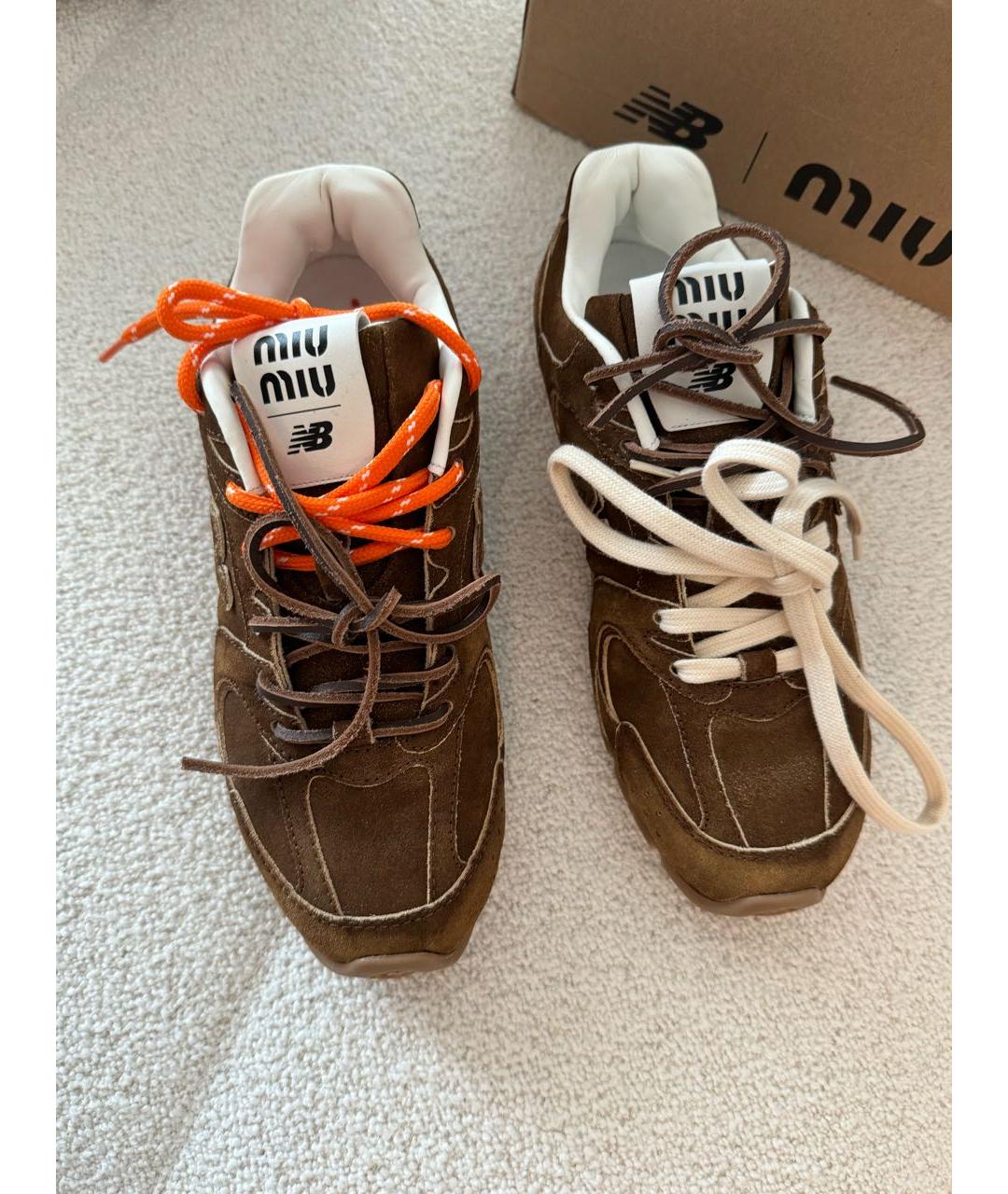 NEW BALANCE Коричневые замшевые кроссовки, фото 2