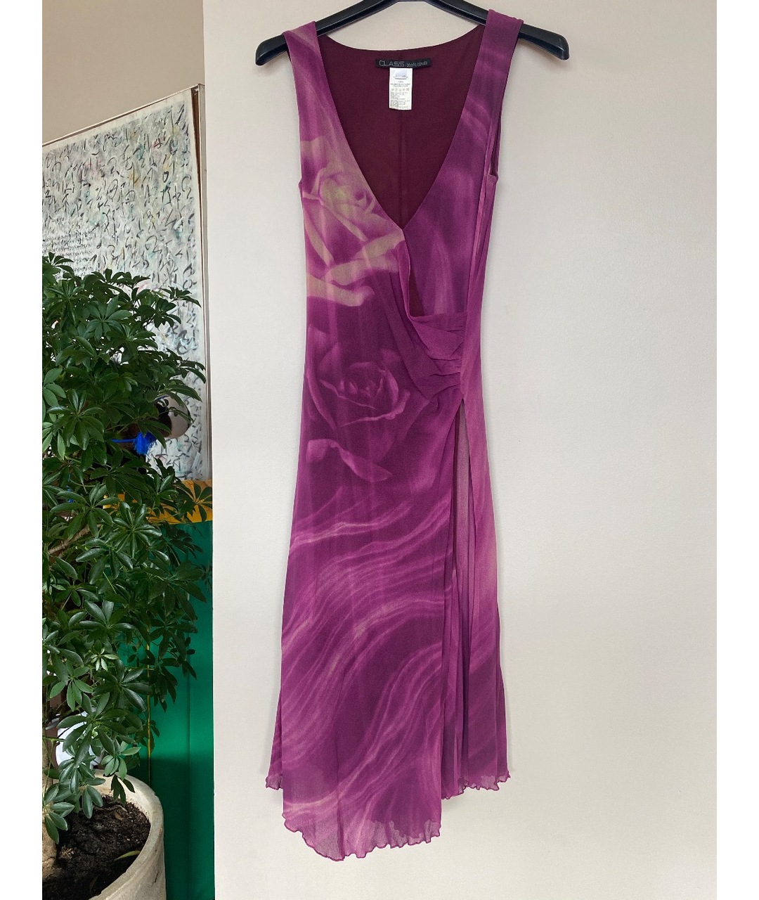 ROBERTO CAVALLI Фуксия полиамидовое коктейльное платье, фото 4