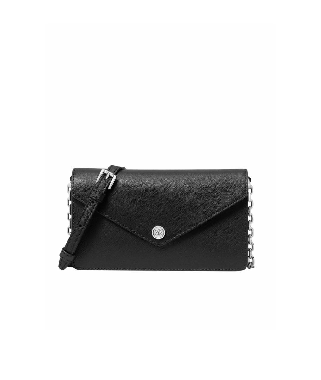 MICHAEL KORS Черная кожаная сумка через плечо, фото 5