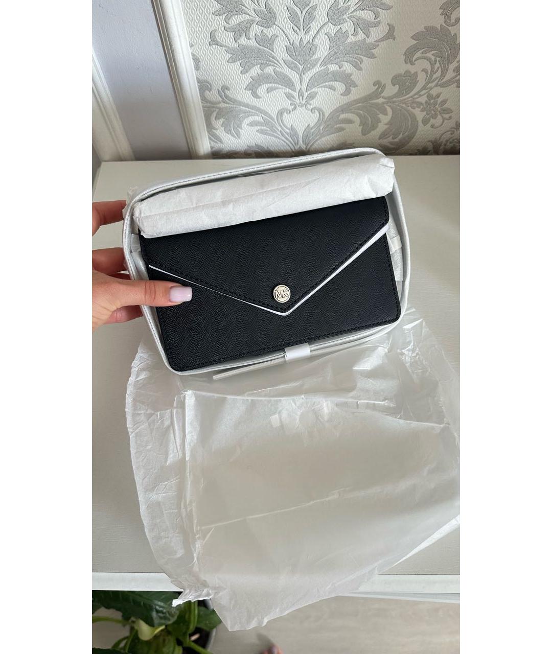 MICHAEL KORS Черная кожаная сумка через плечо, фото 2