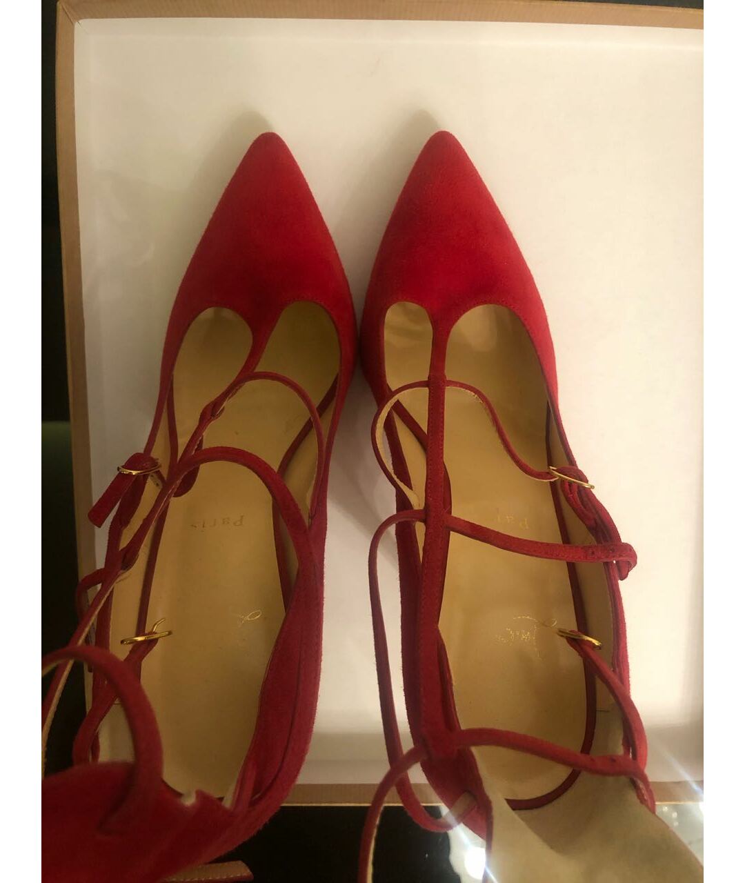 CHRISTIAN LOUBOUTIN Красные замшевые туфли, фото 3
