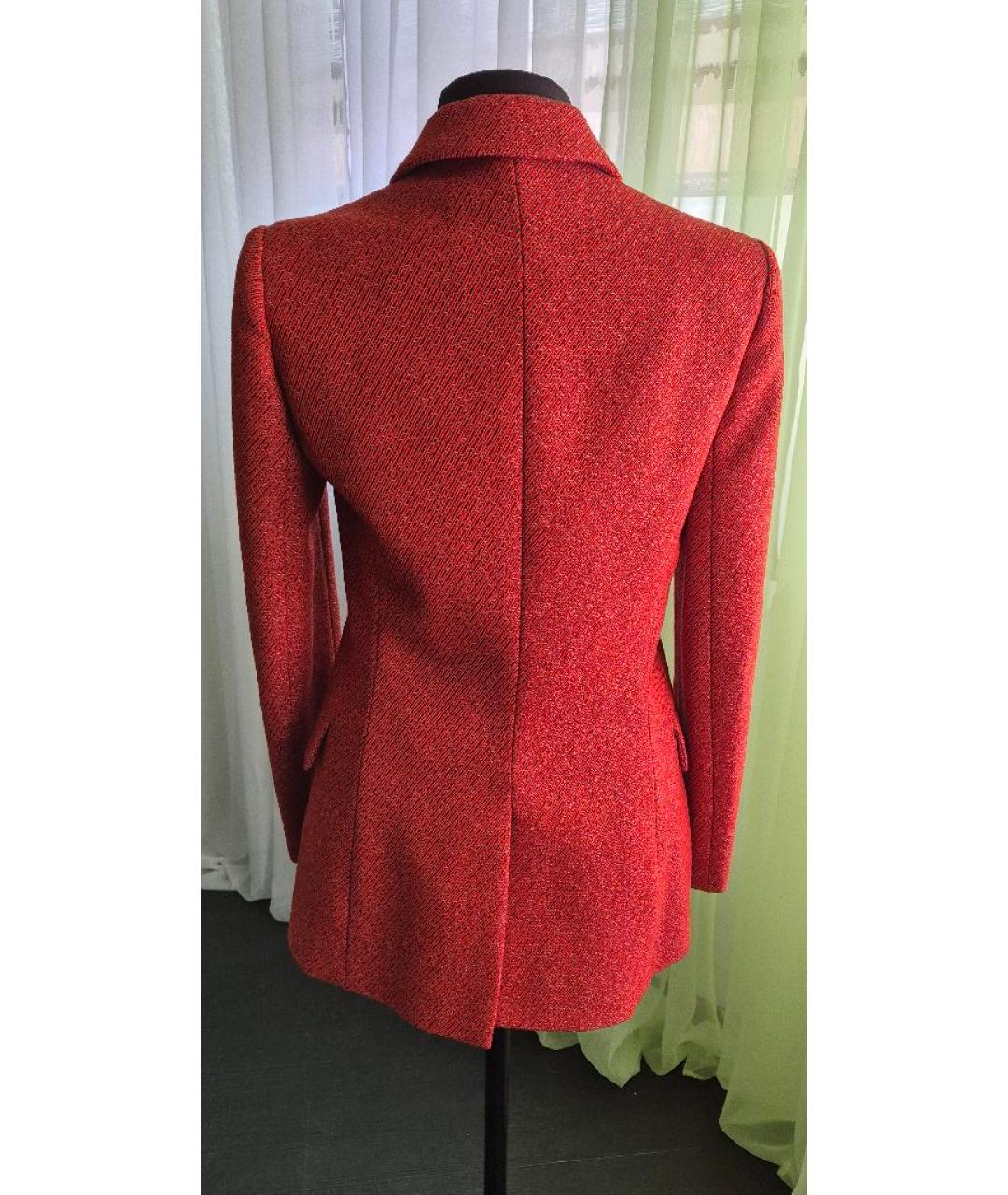 CHRISTIAN DIOR Красный шерстяной жакет/пиджак, фото 2