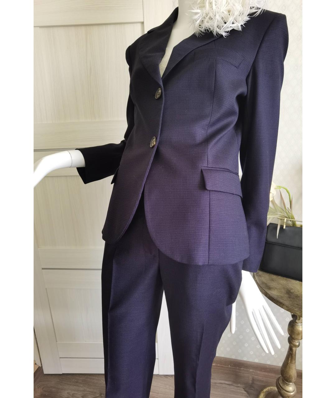 ALBERTO BIANI Фиолетовый шерстяной костюм с брюками, фото 9
