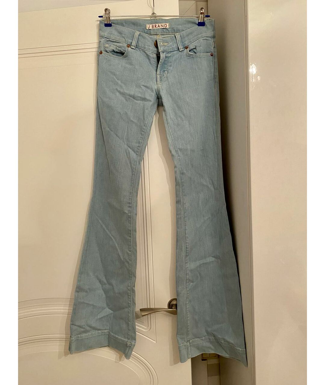 JBRAND Голубые хлопковые джинсы клеш, фото 6