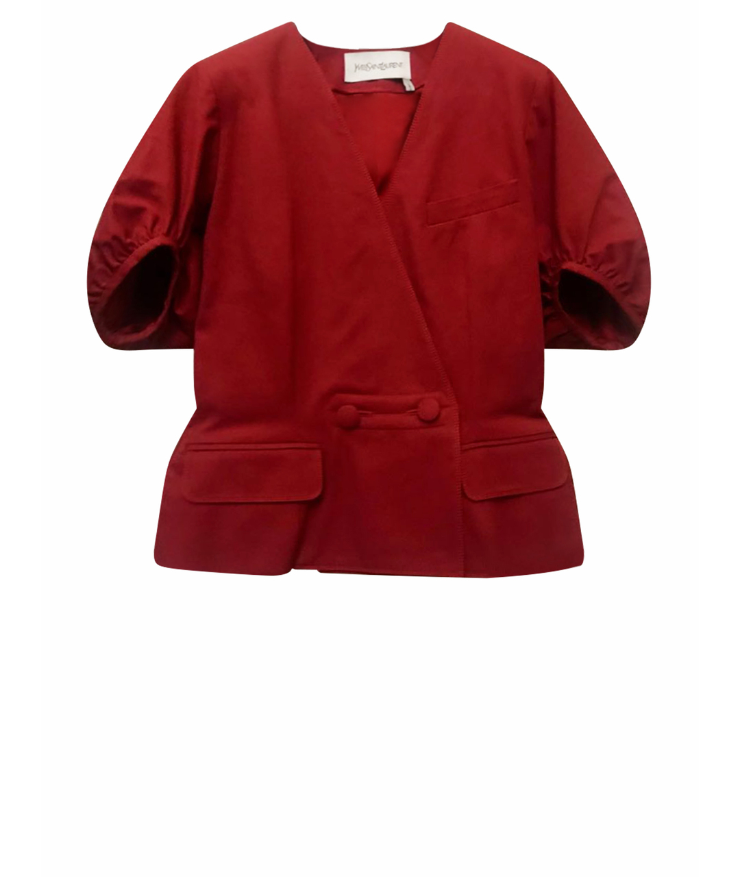 SAINT LAURENT Бордовый хлопковый костюм с юбками, фото 9