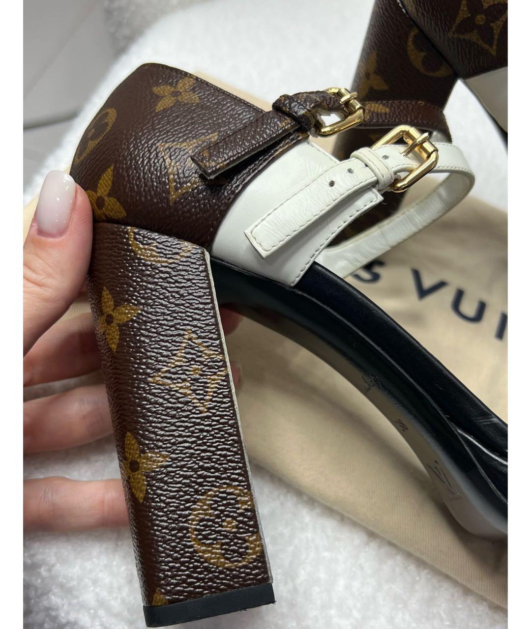 LOUIS VUITTON Кожаные босоножки, фото 4