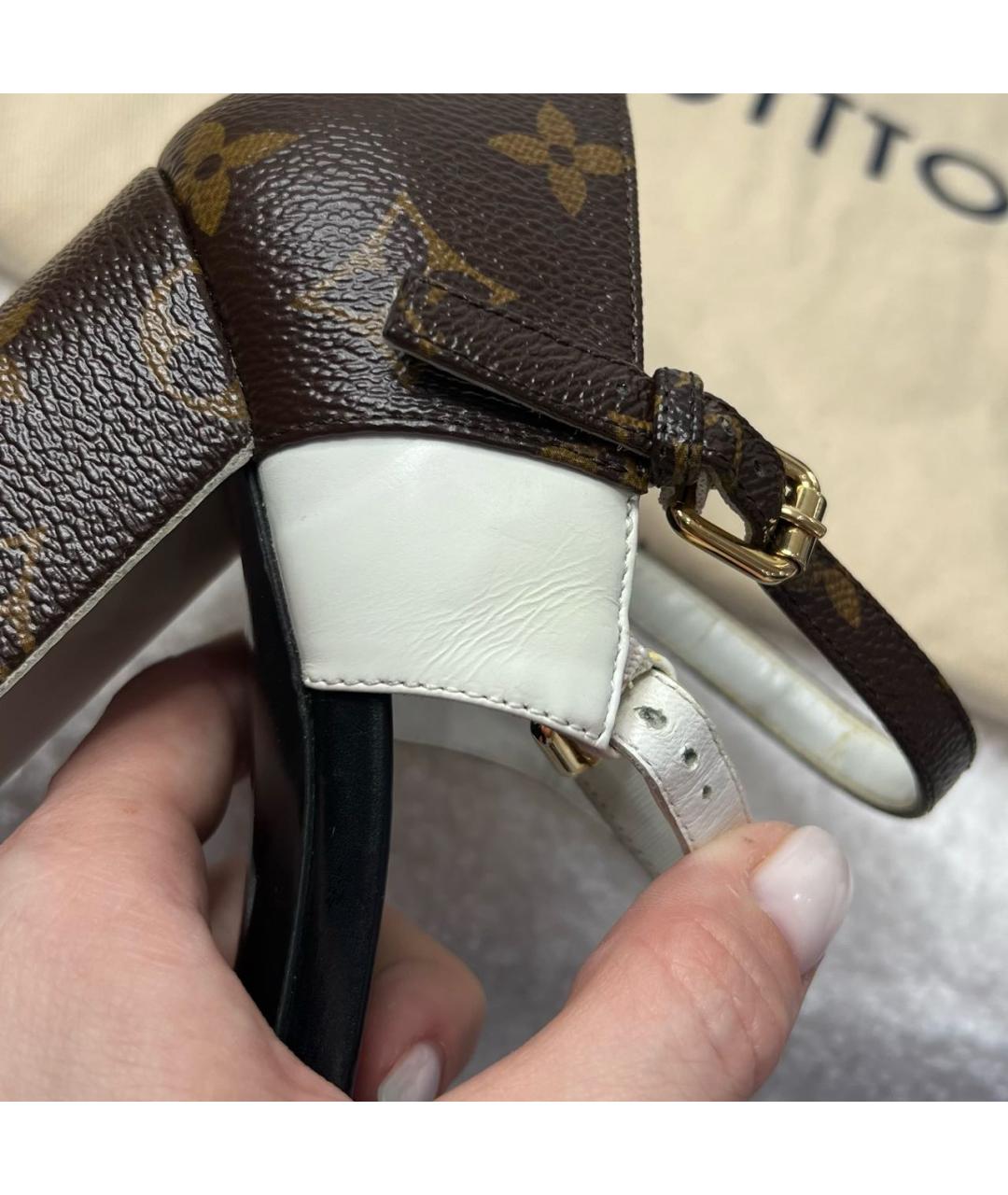 LOUIS VUITTON Кожаные босоножки, фото 6