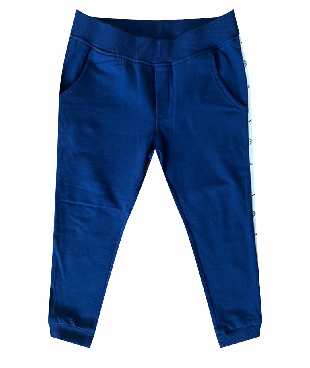 EMPORIO ARMANI Синие хлопковые брюки и шорты, фото 1