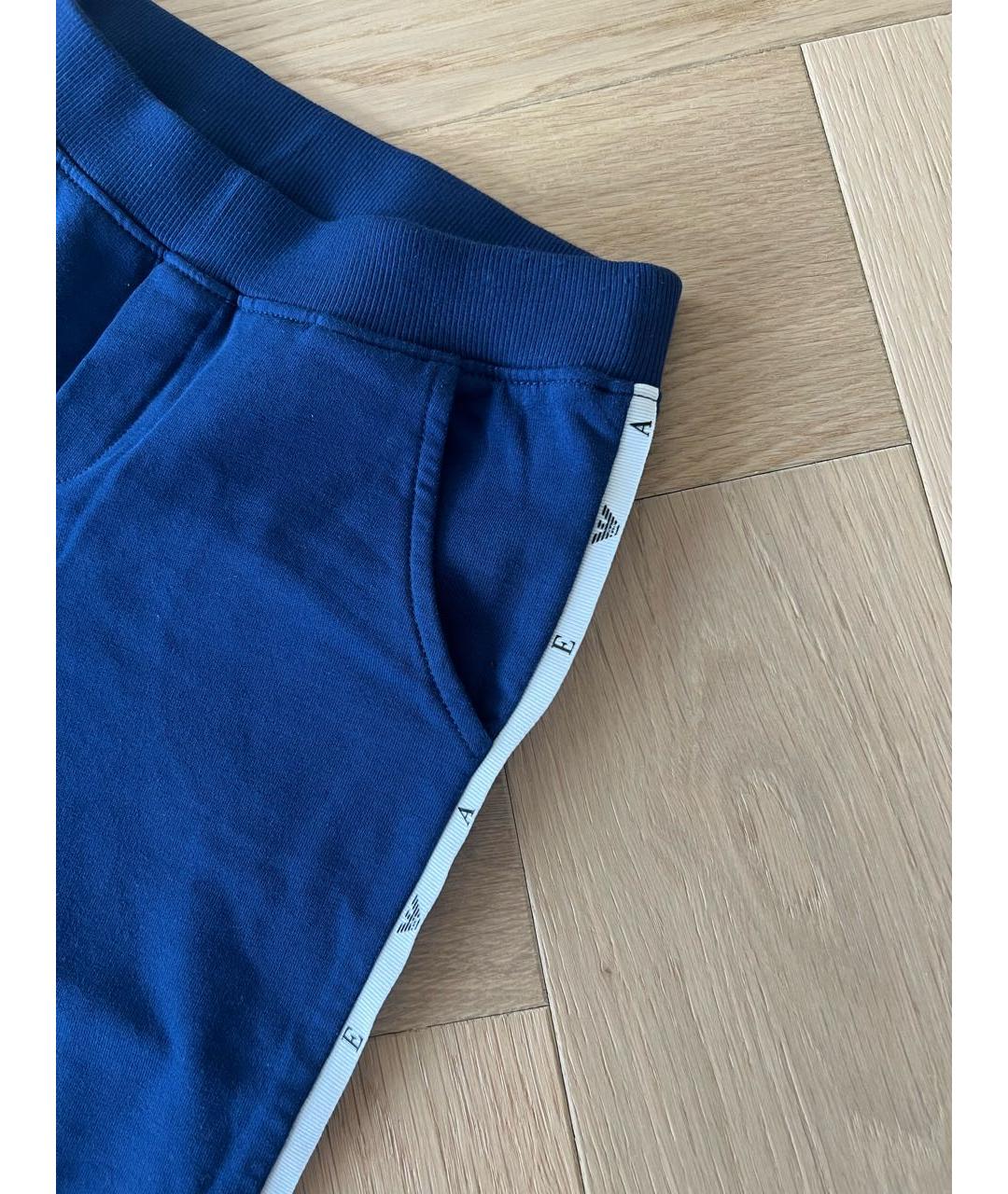 EMPORIO ARMANI Синие хлопковые брюки и шорты, фото 4