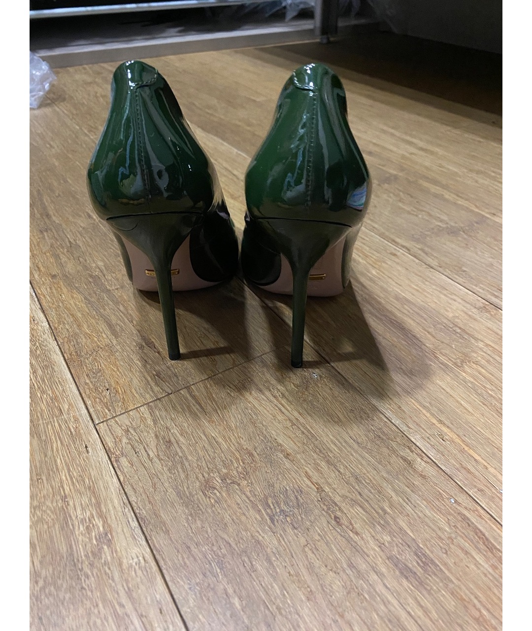 GUCCI Зеленые туфли из лакированной кожи, фото 3