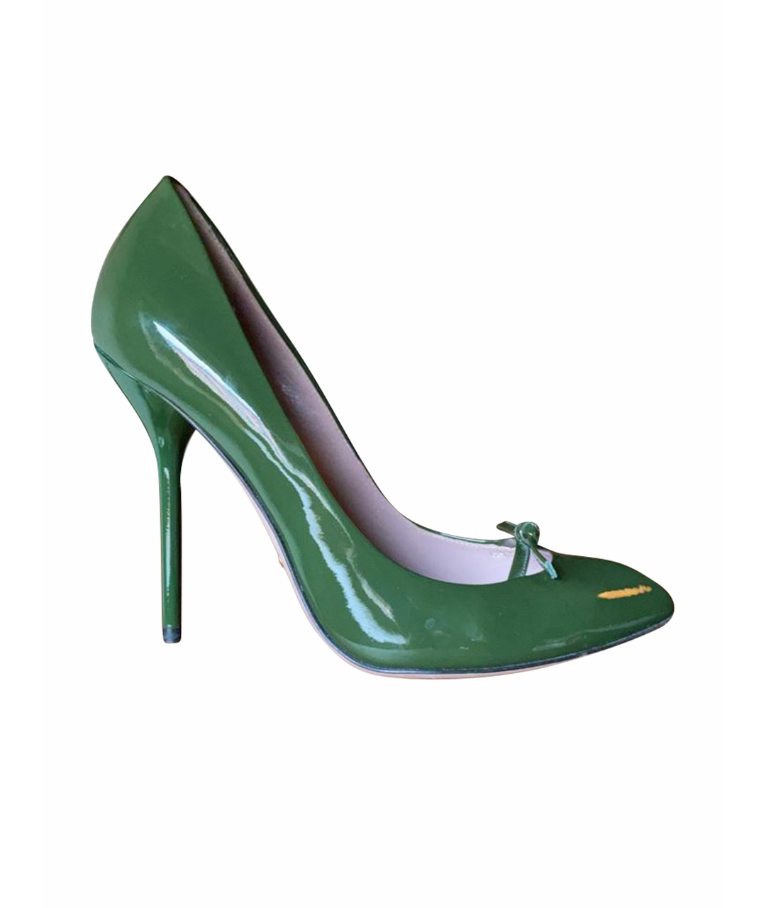 GUCCI Зеленые туфли из лакированной кожи, фото 1
