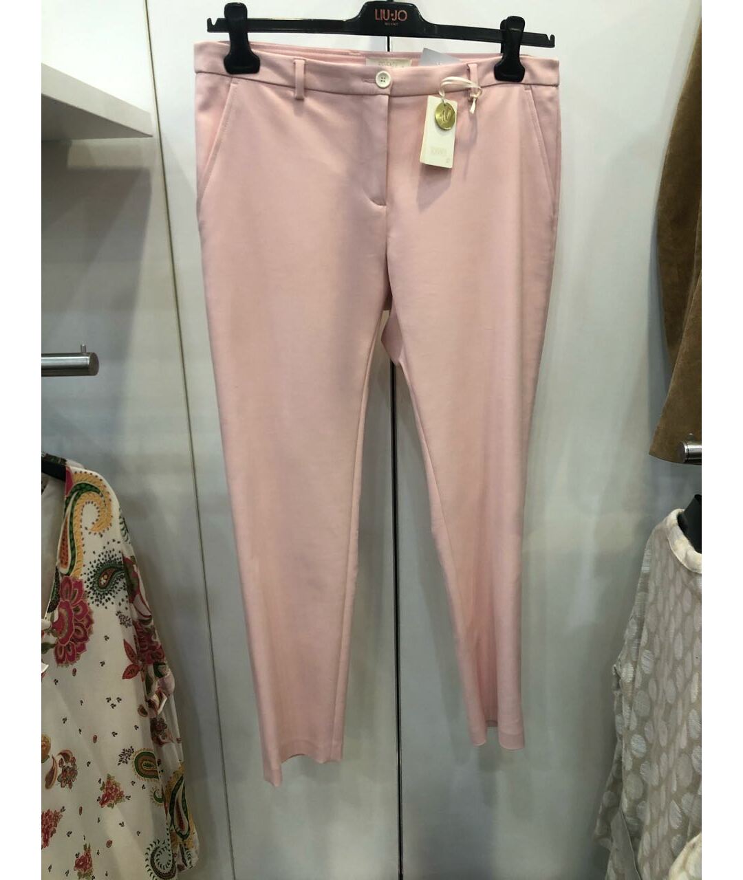 SEVENTY Розовые полиамидовые брюки узкие, фото 6