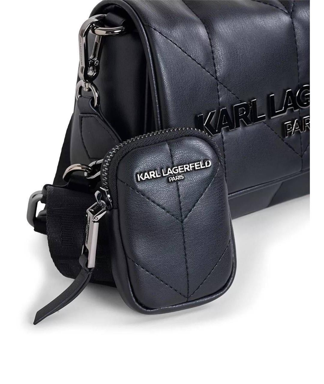 KARL LAGERFELD Черная сумка через плечо из искусственной кожи, фото 2