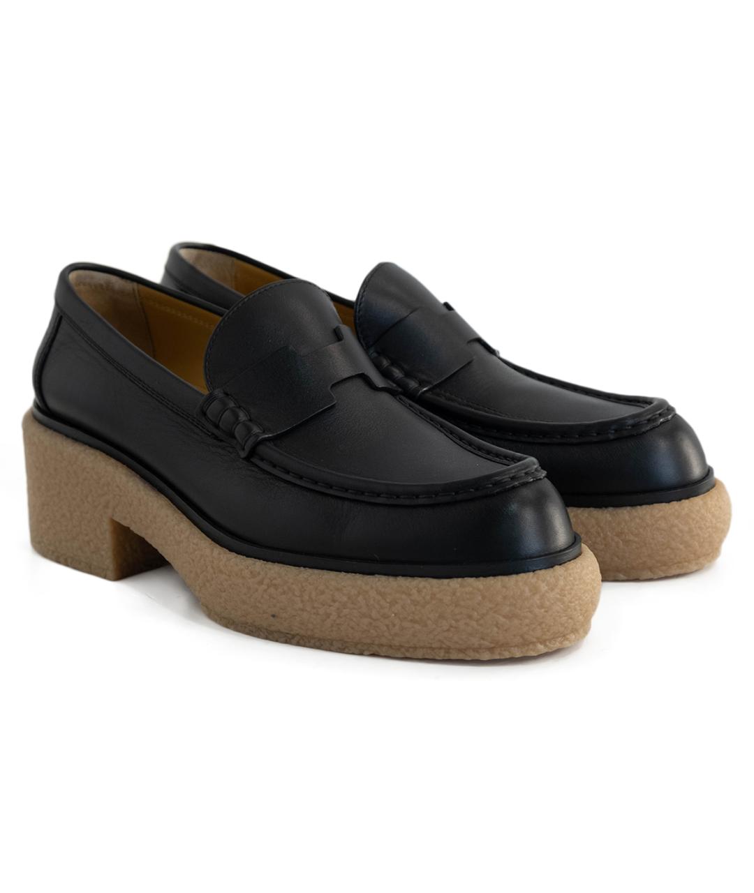 HERMES Черные кожаные лоферы, фото 2