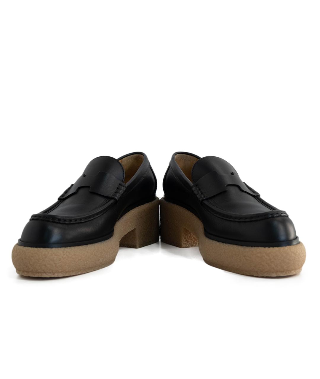 HERMES Черные кожаные лоферы, фото 4