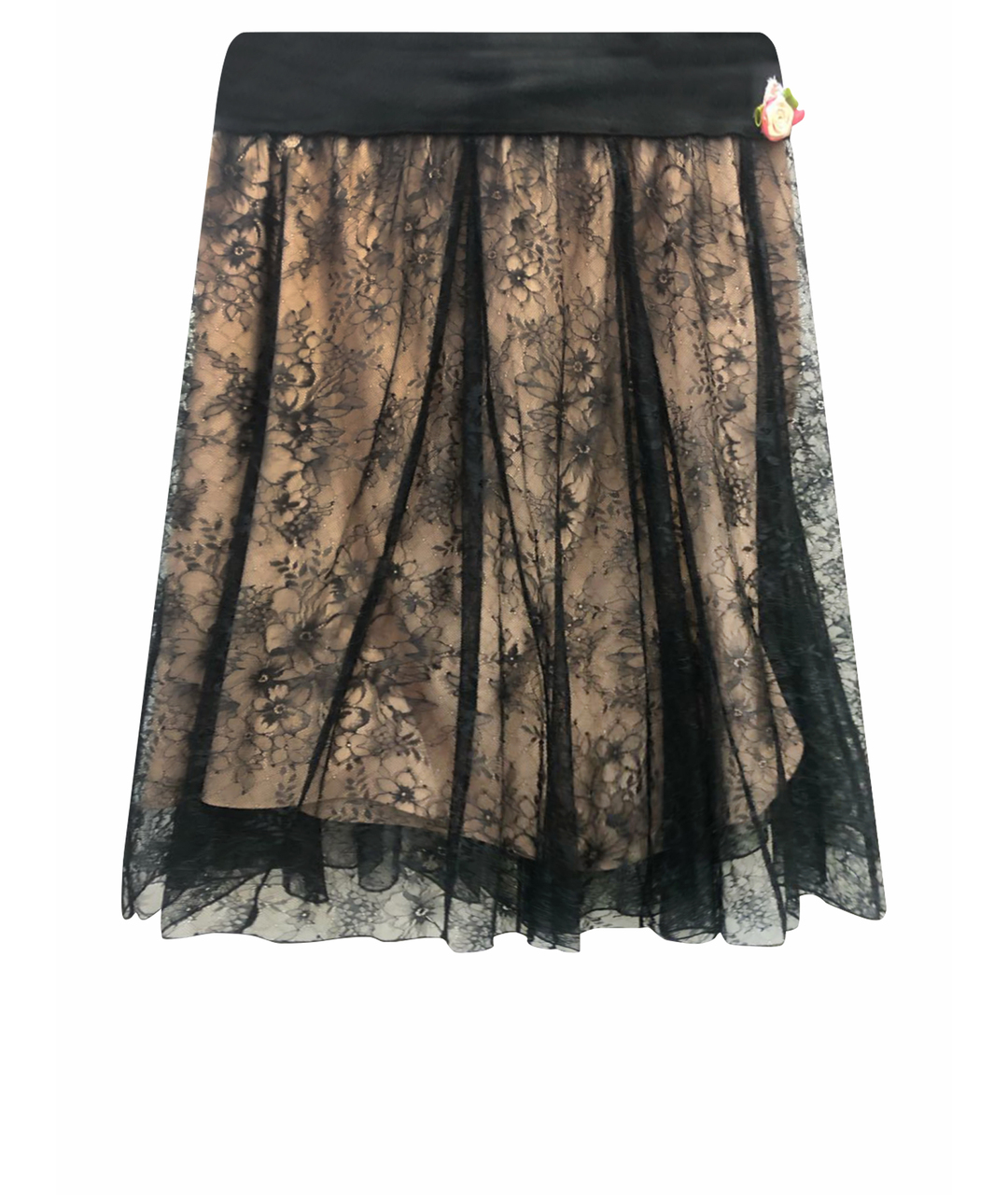 TWIN-SET Черная полиэстеровая юбка миди, фото 1