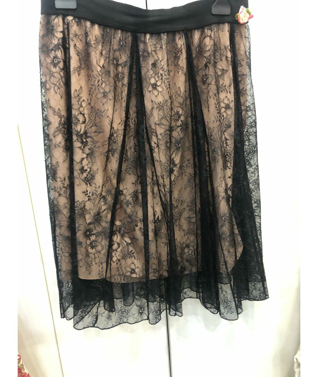 TWIN-SET Черная полиэстеровая юбка миди, фото 6