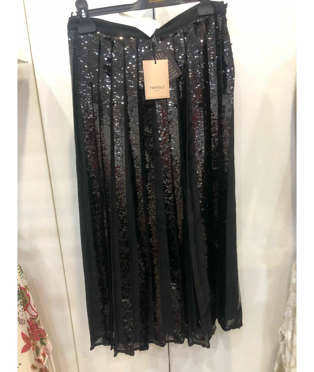 TWIN-SET Черная полиэстеровая юбка макси, фото 2