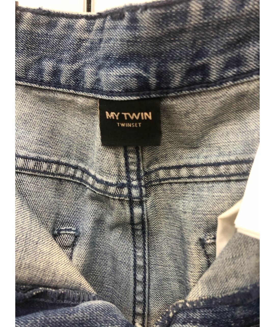 TWIN-SET Синие хлопко-полиэстеровые прямые джинсы, фото 3