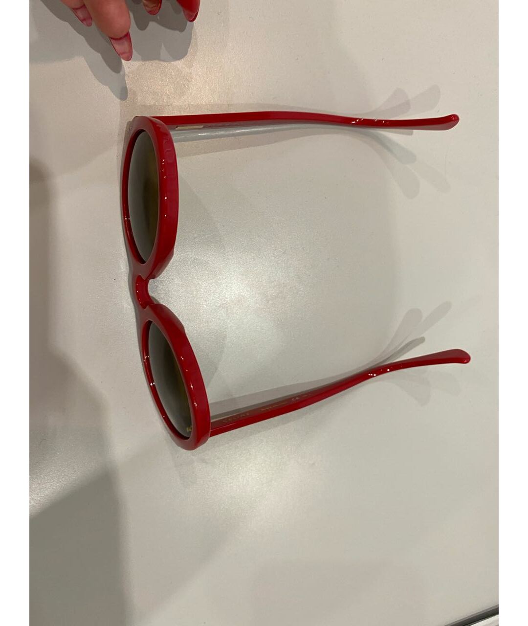 CELINE PRE-OWNED Красные пластиковые солнцезащитные очки, фото 5