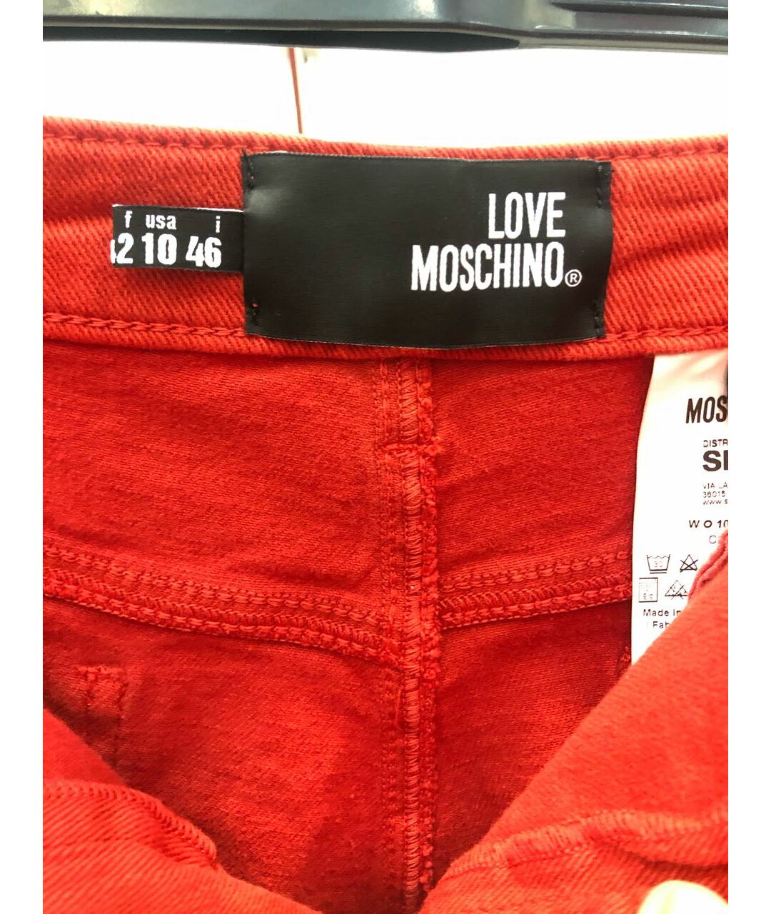 LOVE MOSCHINO Красные хлопковые шорты, фото 3