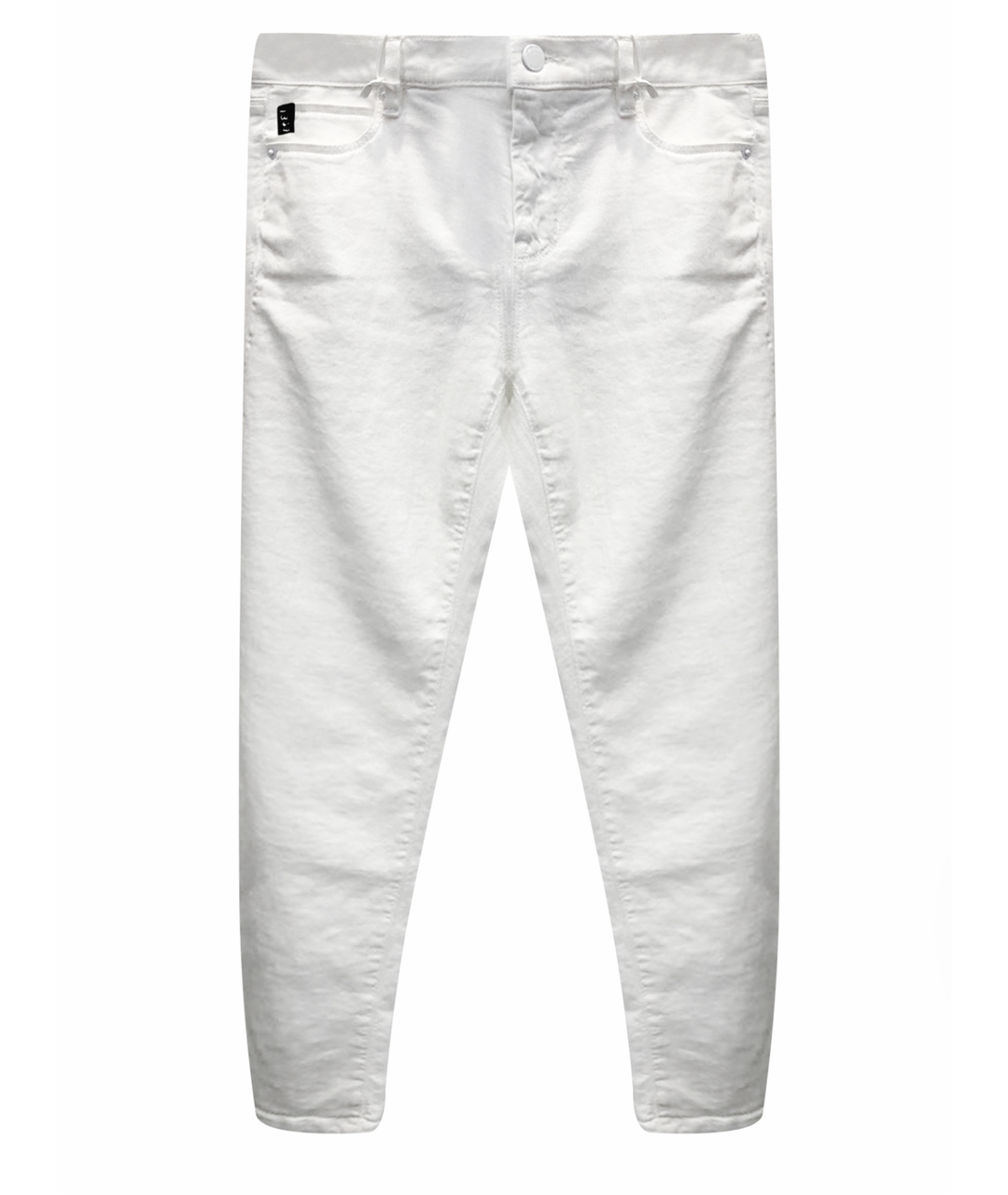 LOVE MOSCHINO Белые хлопковые джинсы слим, фото 1