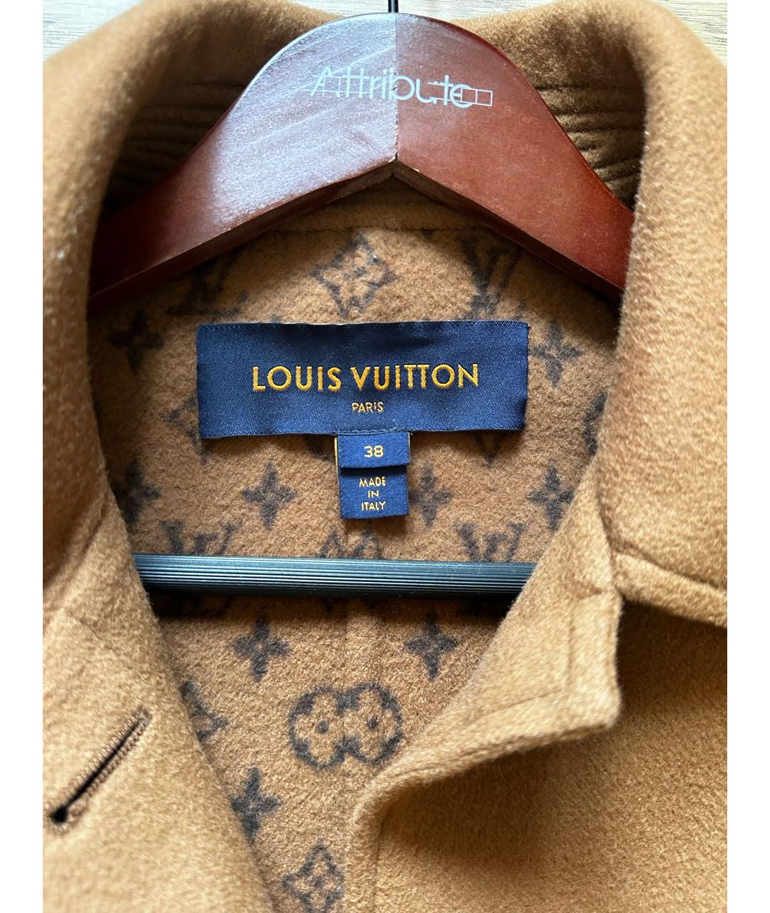 LOUIS VUITTON Коричневое шерстяное пальто, фото 7