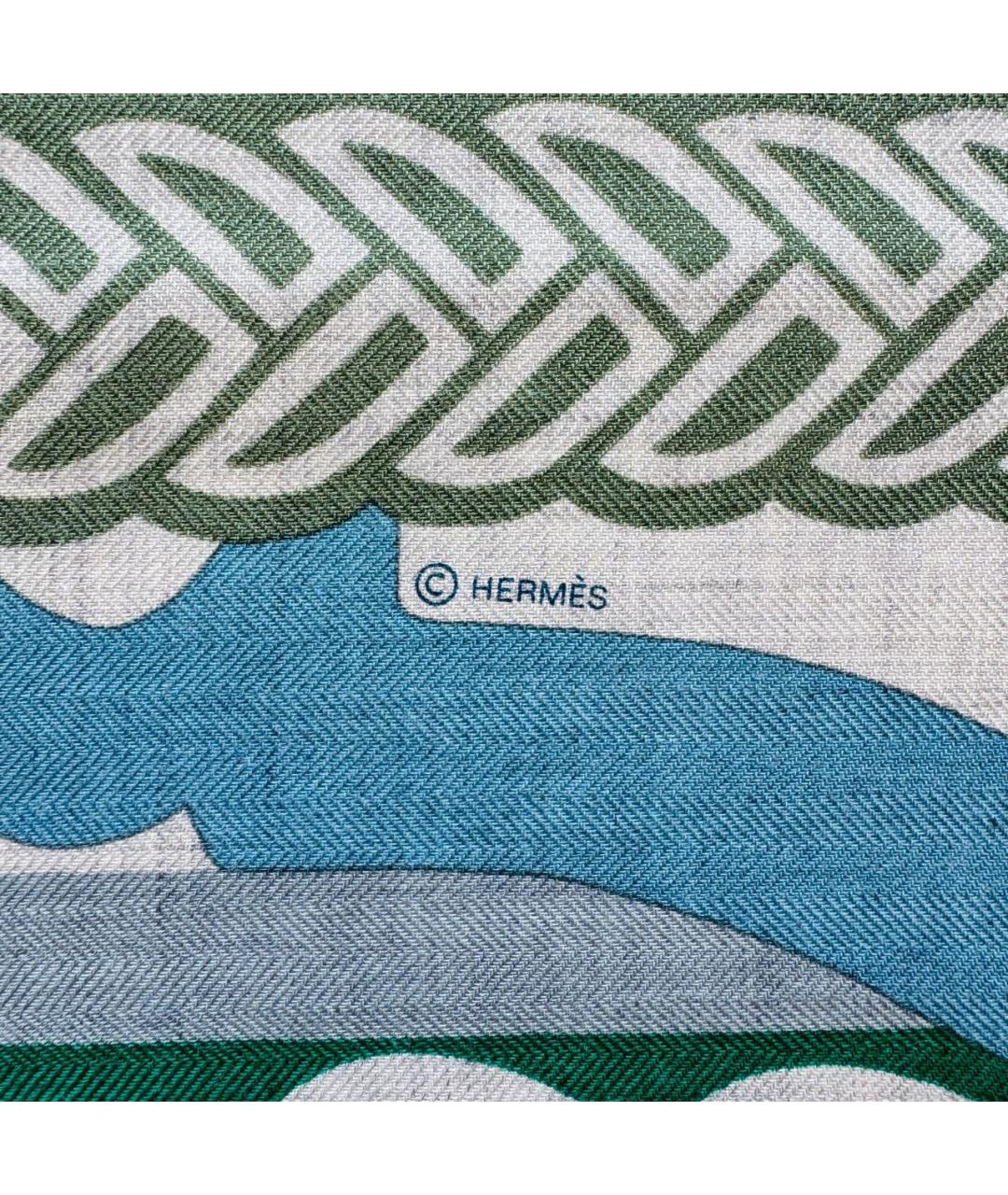 HERMES PRE-OWNED Голубой кашемировый платок, фото 5