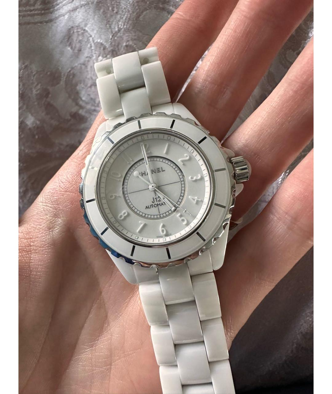 CHANEL PRE-OWNED Белые стальные часы, фото 4