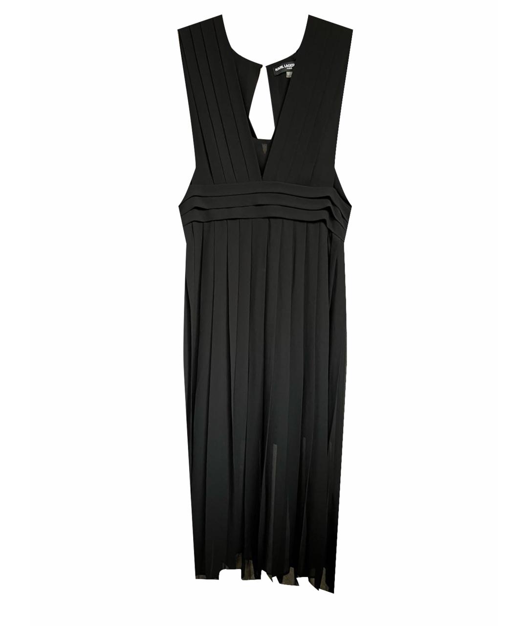 KARL LAGERFELD Черное шифоновое коктейльное платье, фото 1