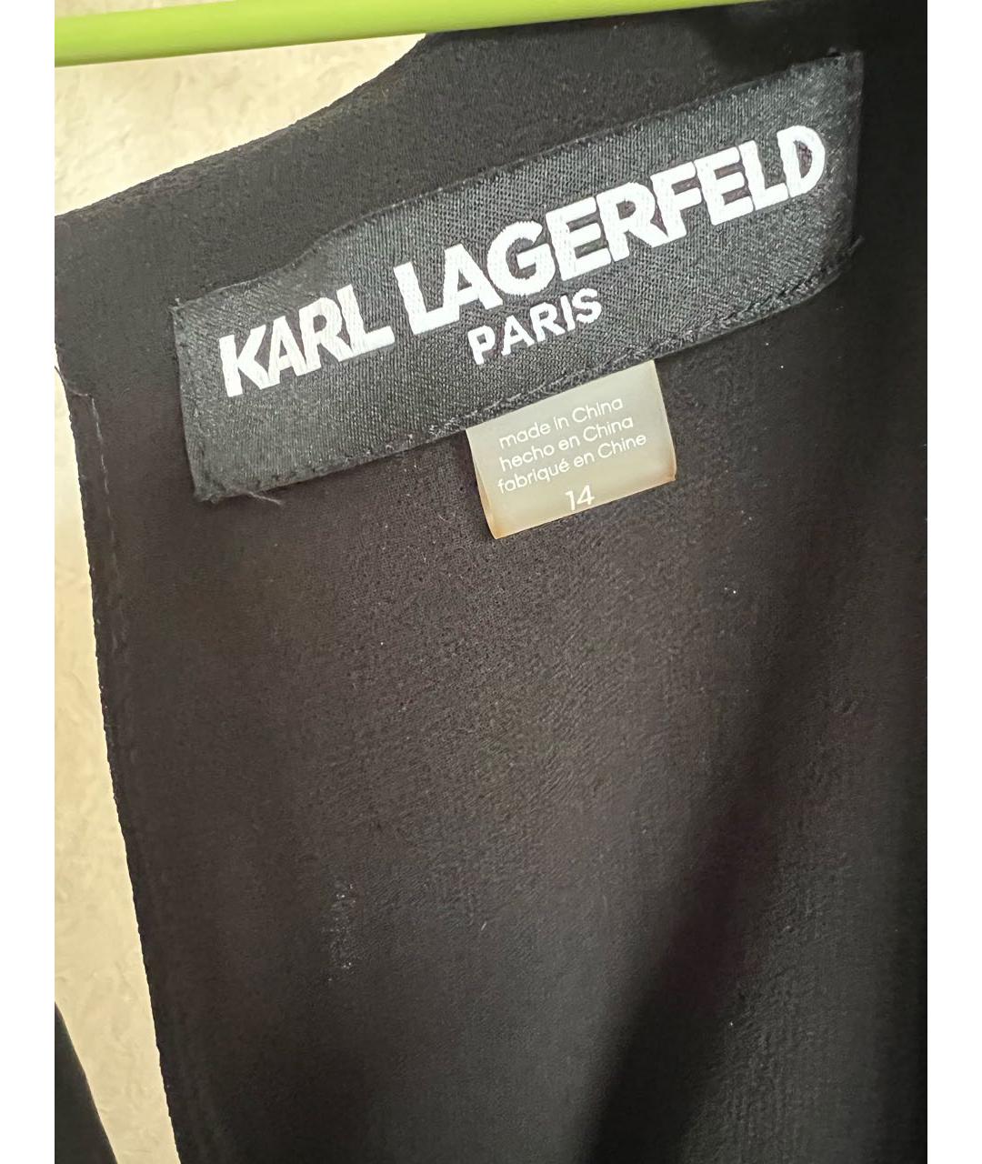 KARL LAGERFELD Черное шифоновое коктейльное платье, фото 3