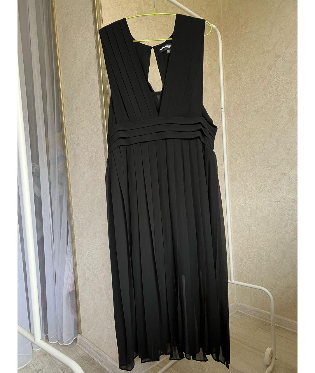 KARL LAGERFELD Черное шифоновое коктейльное платье, фото 8