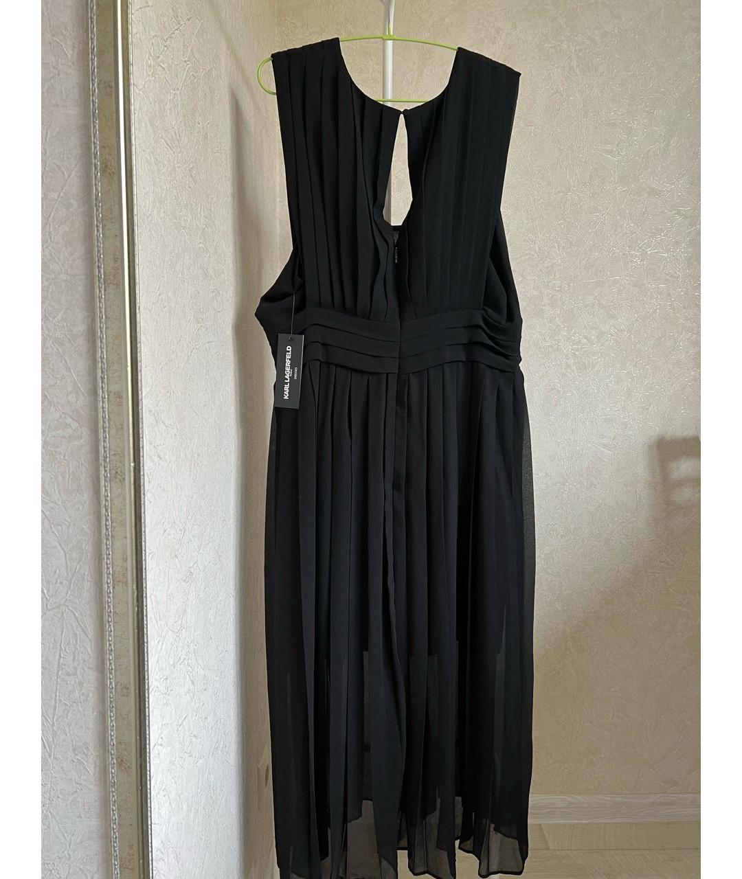 KARL LAGERFELD Черное шифоновое коктейльное платье, фото 2