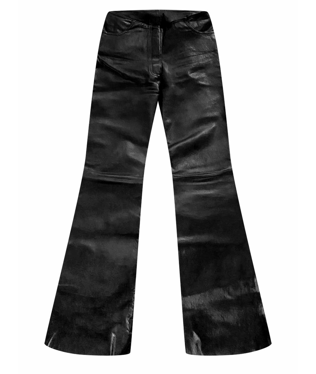 JITROIS Черные кожаные прямые брюки, фото 1