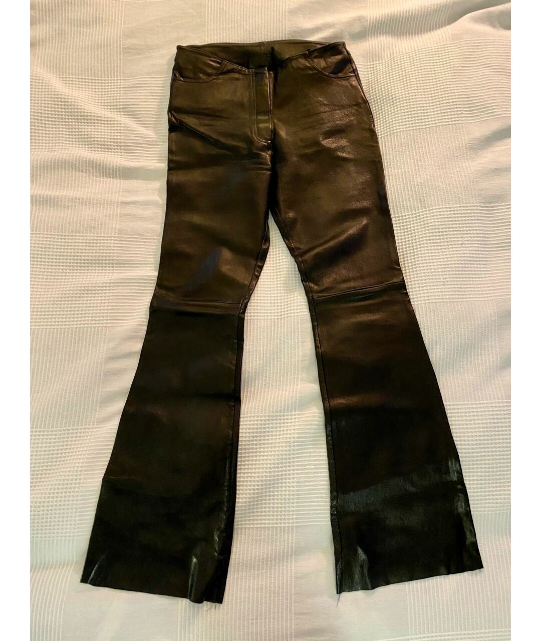 JITROIS Черные кожаные прямые брюки, фото 6