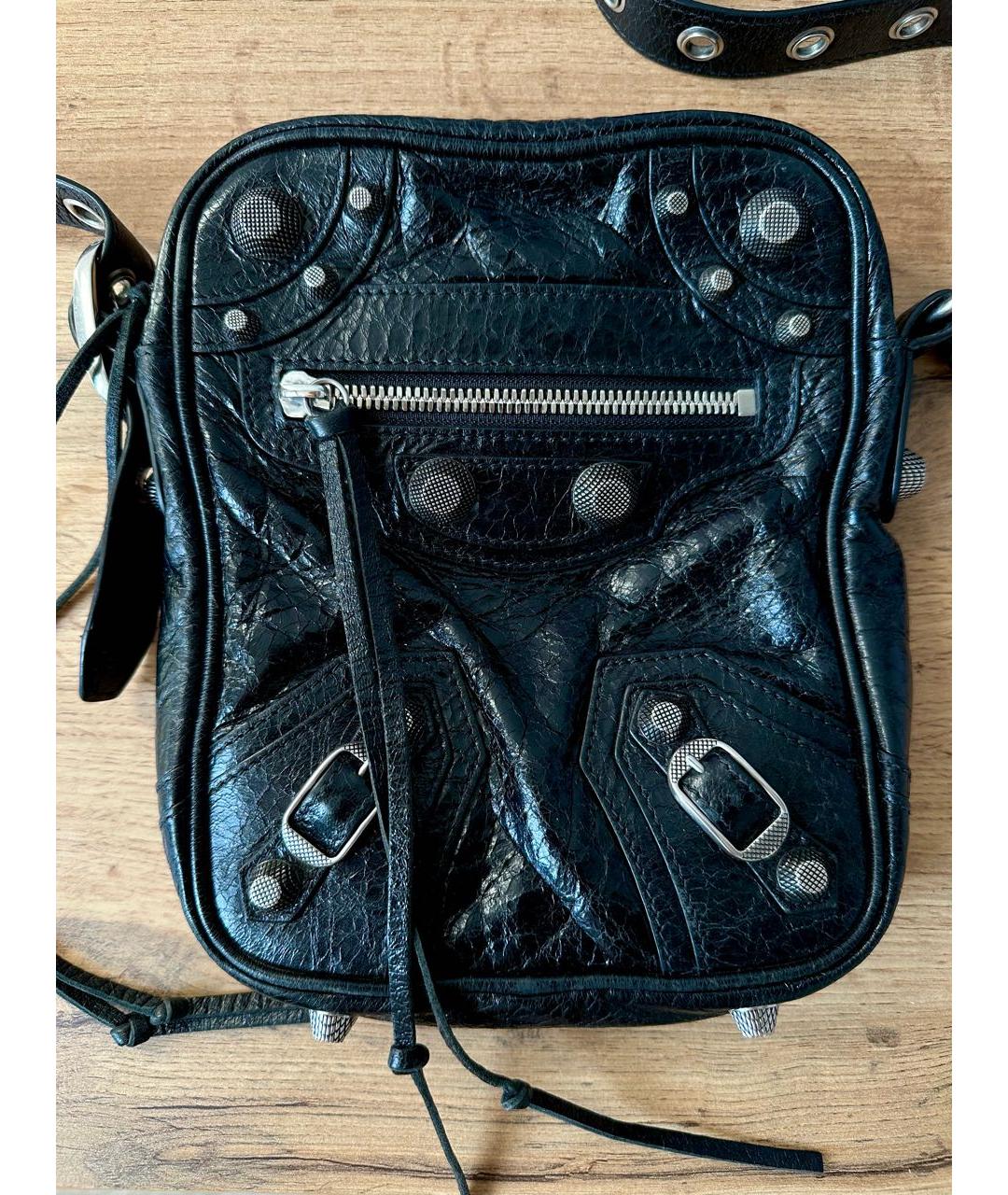 BALENCIAGA Черная кожаная сумка на плечо, фото 3