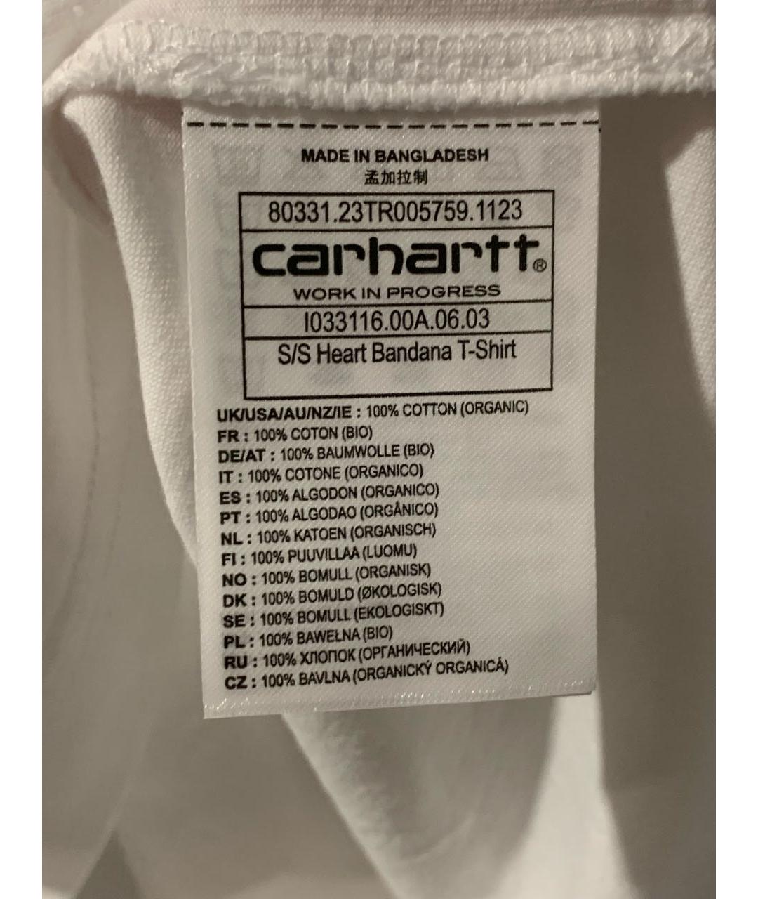 CARHARTT WIP Белая хлопковая футболка, фото 6