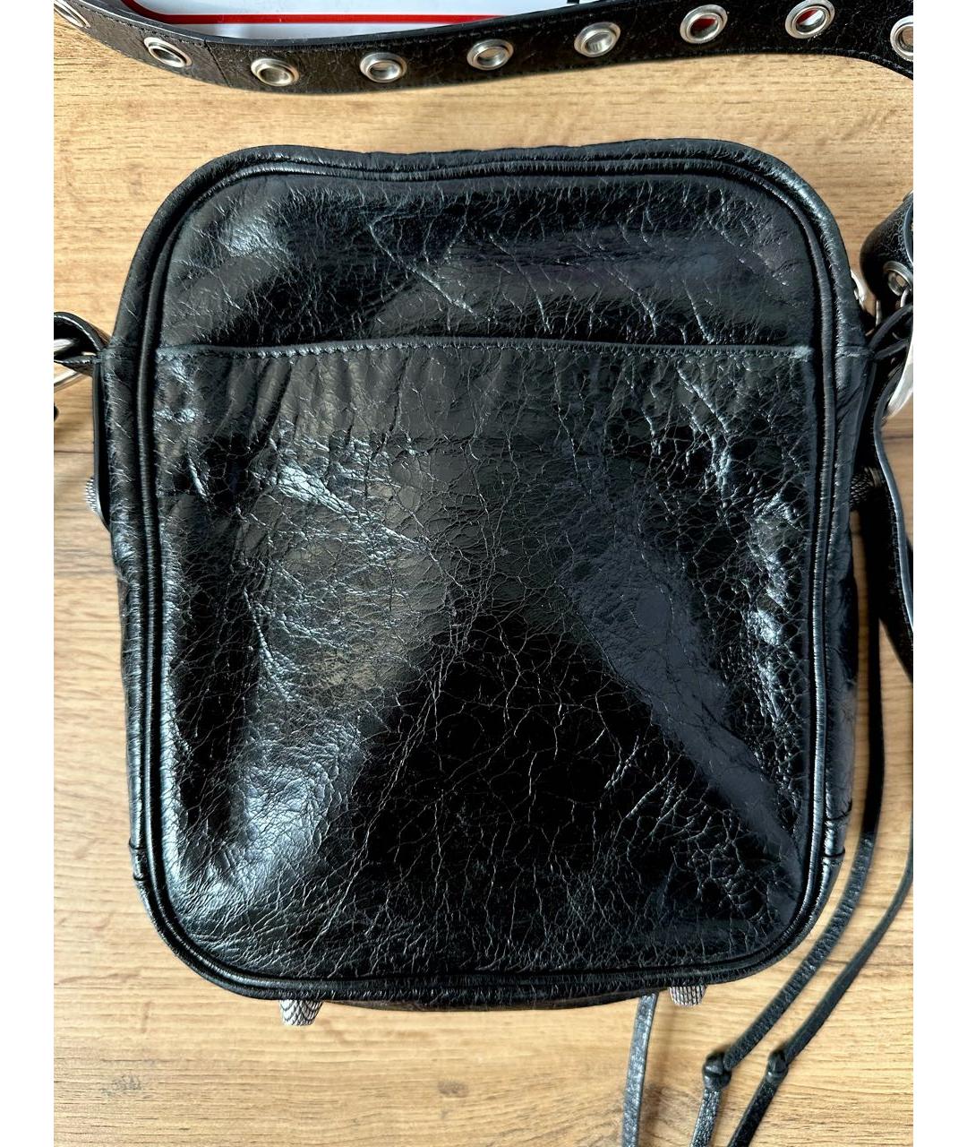 BALENCIAGA Черная кожаная сумка через плечо, фото 6