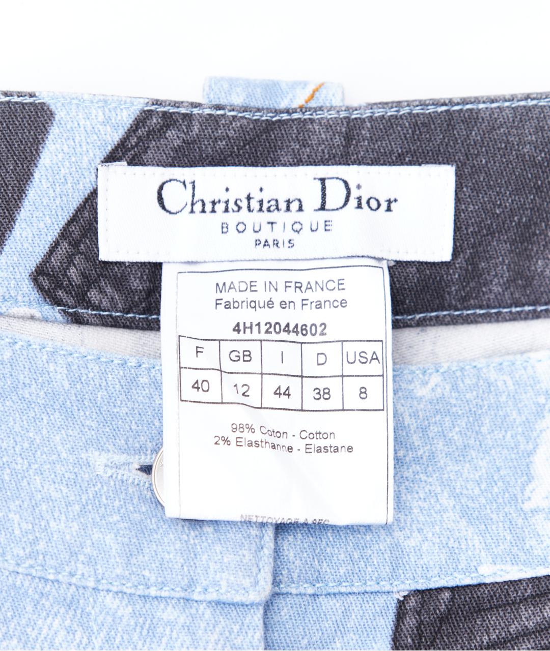 CHRISTIAN DIOR Голубые хлопковые прямые джинсы, фото 5