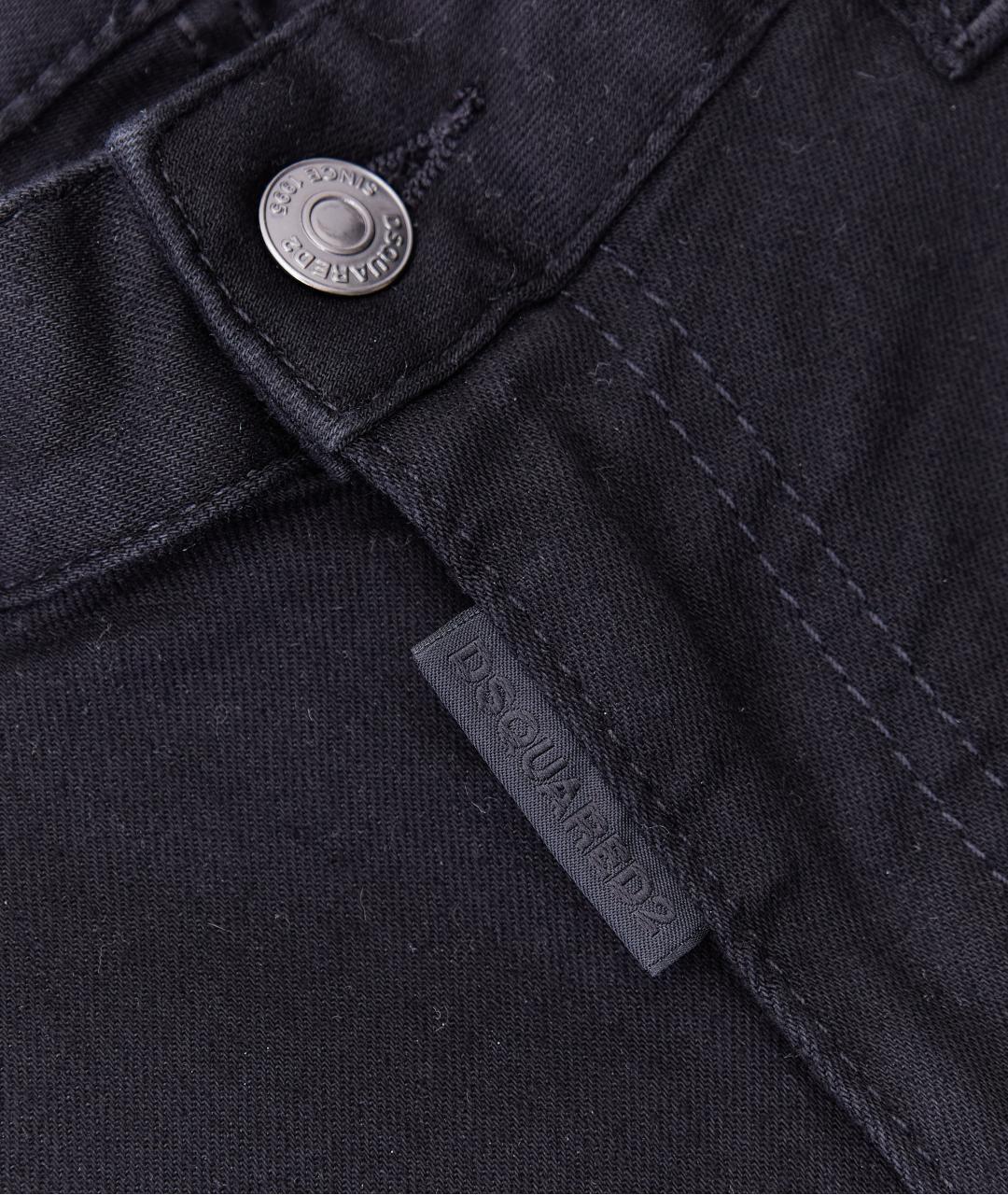 DSQUARED2 Черные хлопко-эластановые джинсы слим, фото 5