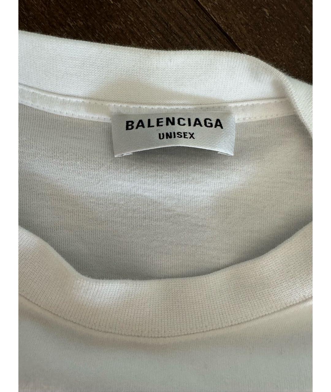 BALENCIAGA Белая хлопковая футболка, фото 3