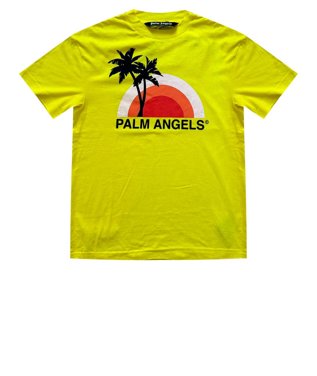 PALM ANGELS Желтая хлопковая футболка, фото 1