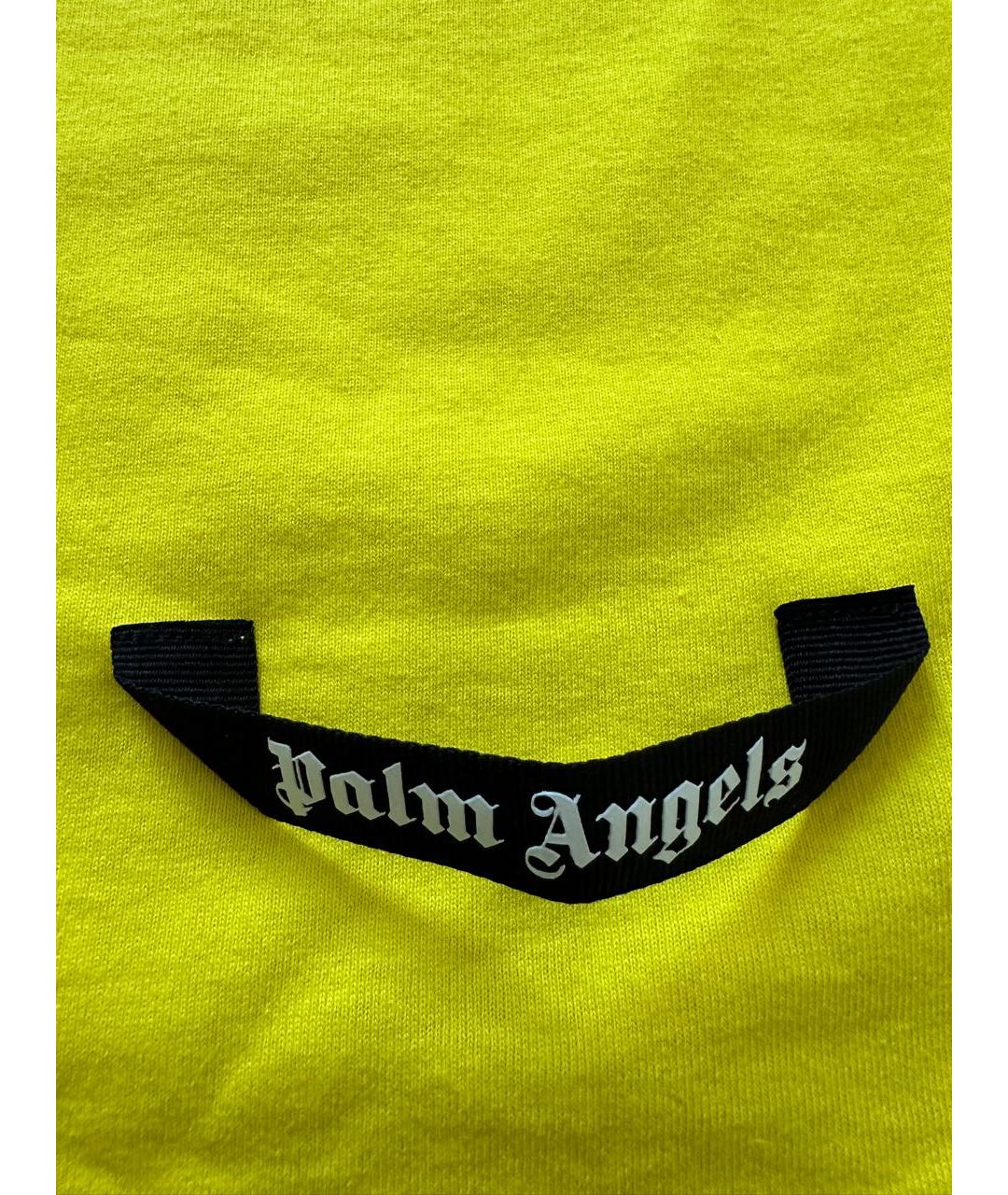 PALM ANGELS Желтая хлопковая футболка, фото 5