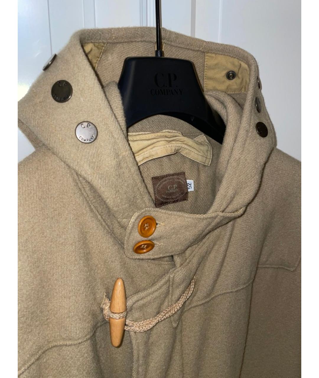 CP COMPANY Бежевое шерстяное пальто, фото 3