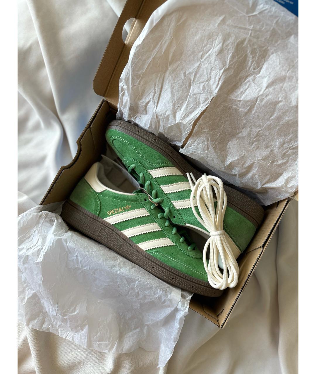 ADIDAS Зеленые замшевые кроссовки, фото 2