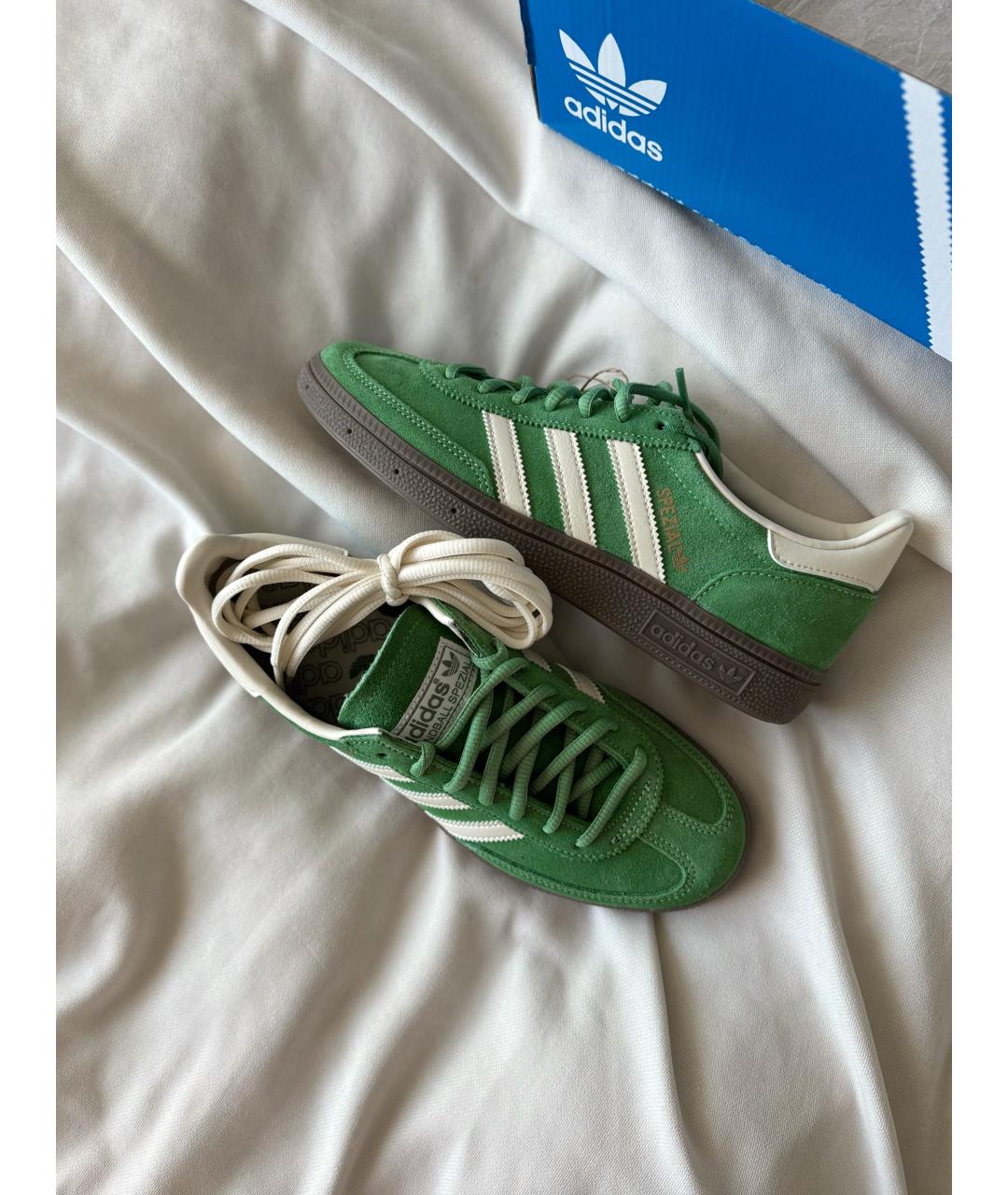ADIDAS Зеленые замшевые кроссовки, фото 3